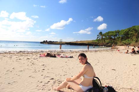 Elodie à Anakena