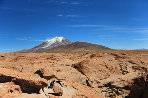 Coulée lave et volcan