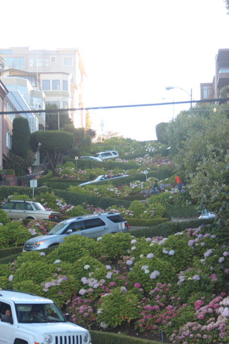 Vue d'en bas de Lombard Street