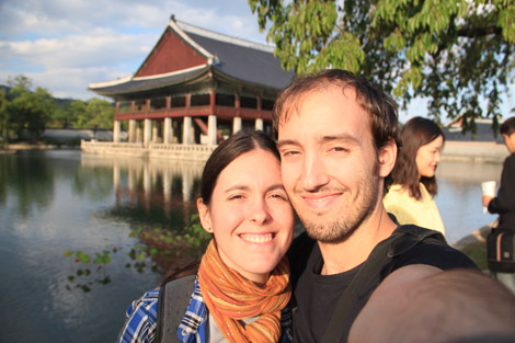 Elodie et moi dans le palais Gyeongbokgung