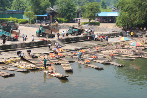 Bamboo boat en Chine