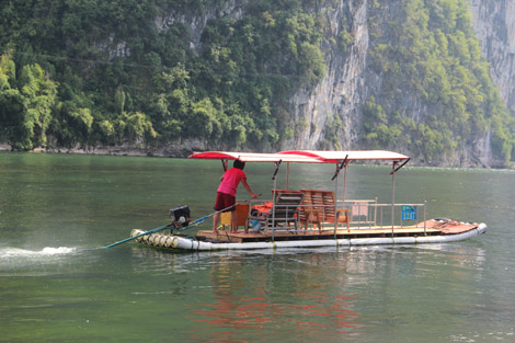 Bamboo boat en Chine