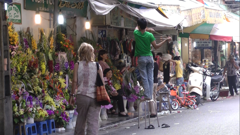 Rue du fleuriste à Hanoï