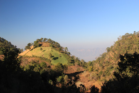 Paysage vallonné du plateau shan