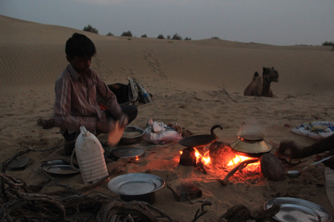 Le repas autour du feu…